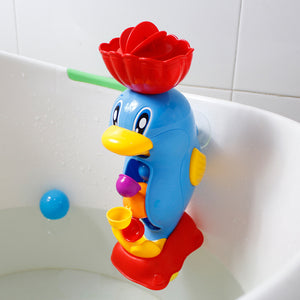 Bath toy duck waterwheel