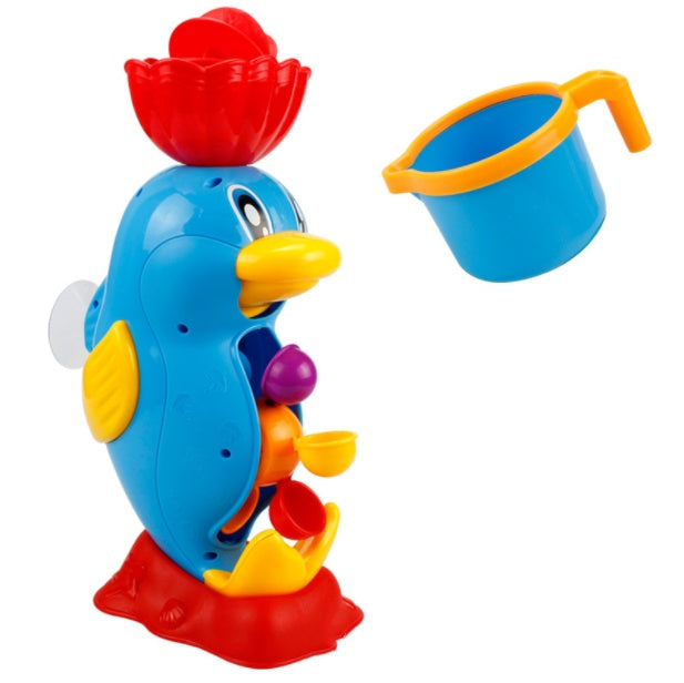 Bath toy duck waterwheel