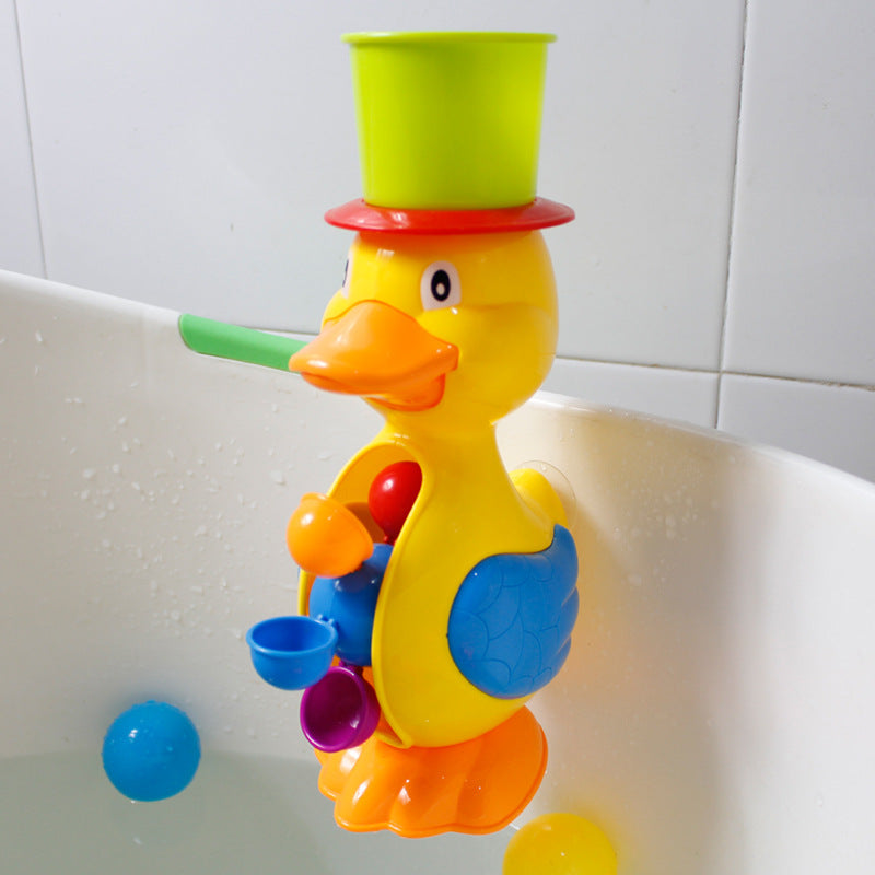 Bath toy duck waterwheel